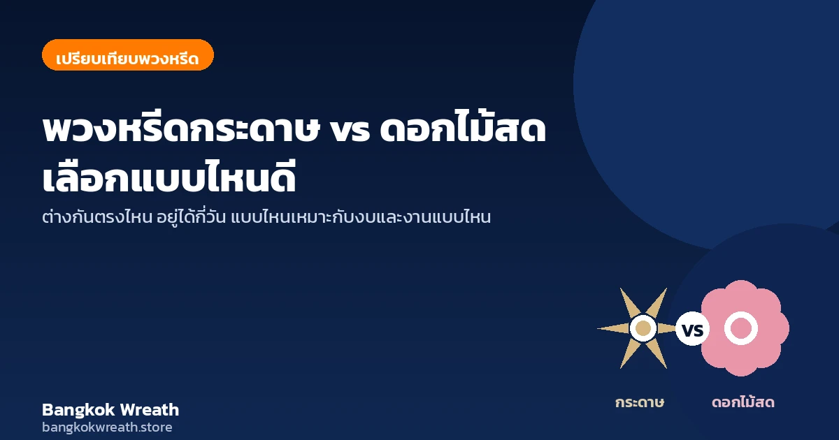 พวงหรีดกระดาษ vs ดอกไม้สด เลือกแบบไหนดี