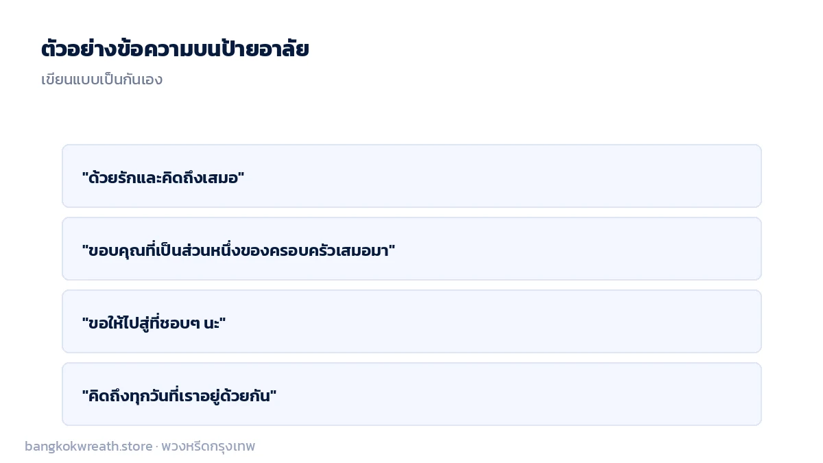 ตัวอย่างข้อความบนป้ายอาลัยสัตว์เลี้ยง เขียนแบบเป็นกันเอง สื่อความรักและความทรงจำร่วมกัน